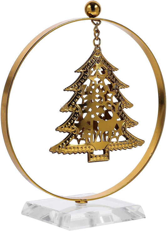 ABOOFAN Decor Christmas Ornaments Desktop Ornament Metal Christmas Tree Tabletop Christmas Tree Ornament Christmas Tree with Stand Christmas Tree Adornment Office Crystal Elk Metal Tree