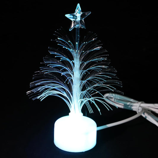 Luxshiny Colorful Fiber Optic Christmas Tree USB Powered Led Christmas Tree Desk Decorations for Bedroom Shopping Mall Home