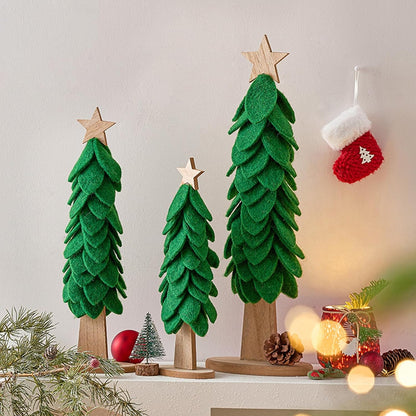 Freestanding Large Felt Christmas Tree with Ornament Holiday Desktop Centerpieces Stylish Home Decoration Accessories