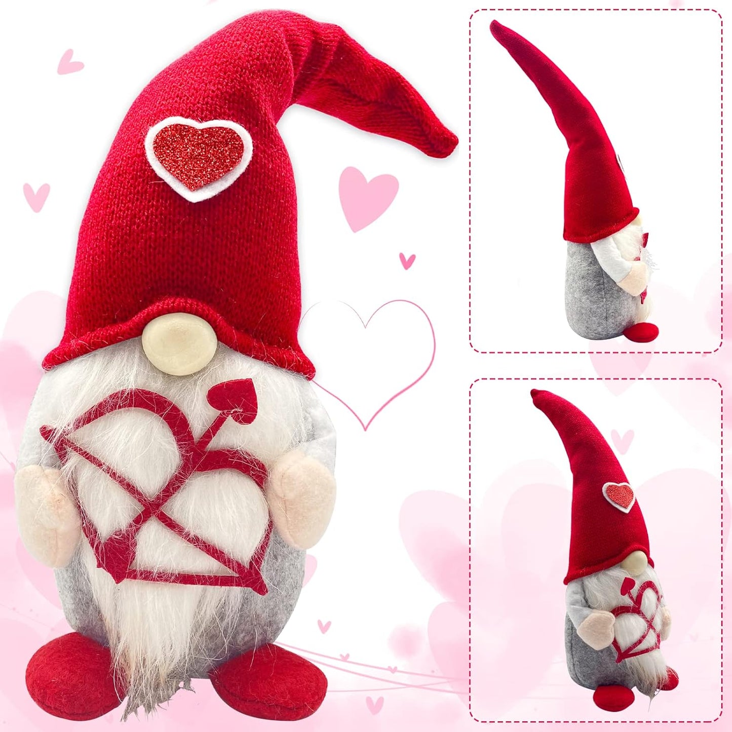 Valentines Day Decor - Valentines Day Decorations - Valentines Day Gifts for Her, Teacher, Girls, Him - Wedding for Women - Valentines Day Couple Plush Gnomes Decorations for Home