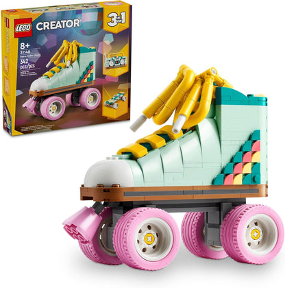 LEGO Creator 3 in 1 Retro Roller Skate Building Kit, Transforms from Roller Skate Toy to Mini Skateboard to Boom Box Radio, Birthday Gift for Skaters, Cool Toy for Boys and Girls Ages 8 and Up, 31148