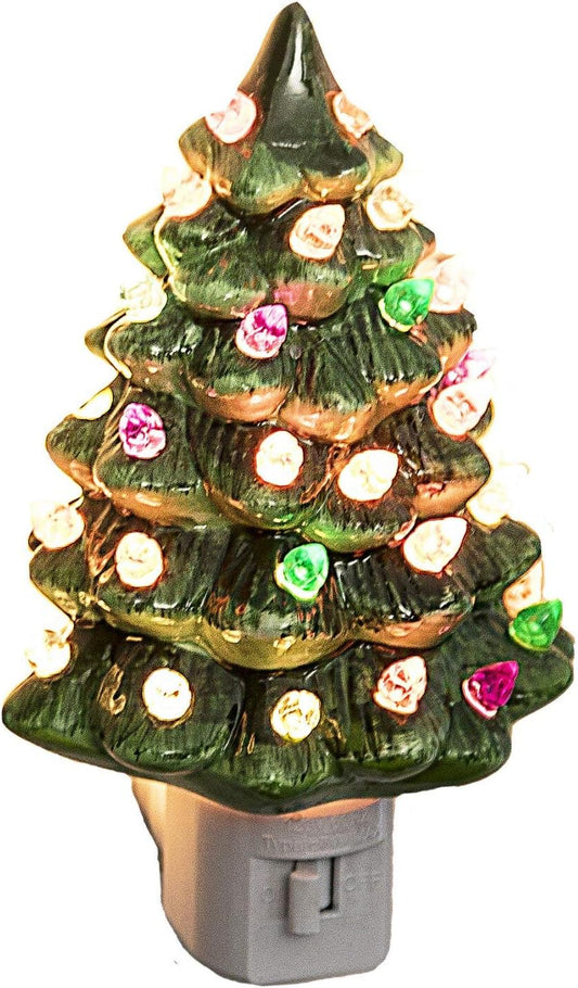 Bandwagon Ceramic Christmas Tree Night Light - Green