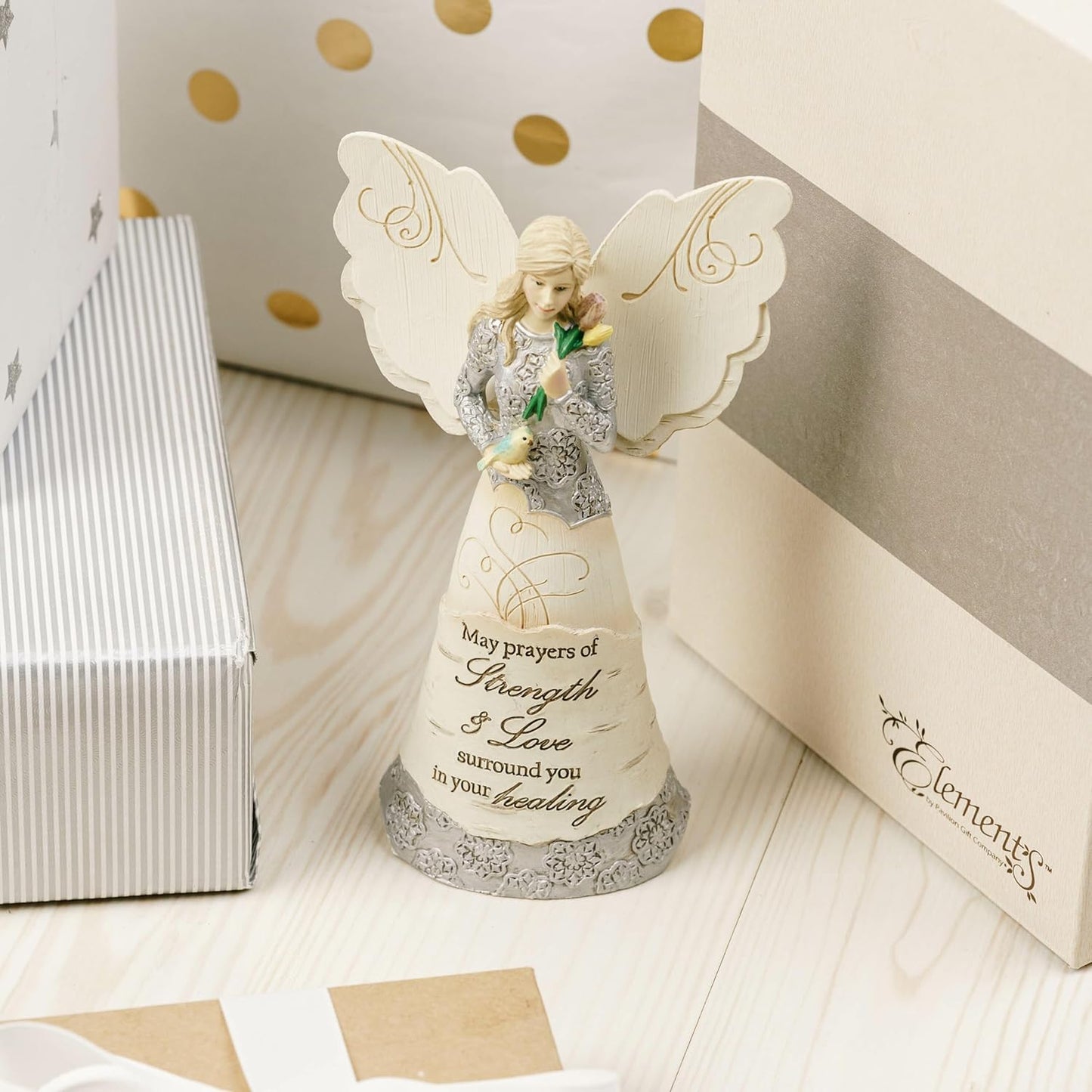 Pavilion Gift Company 82348 Strength and Healing Angel Figurine, 6-1/2-Inch, White