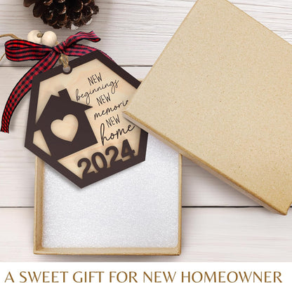 House Warming Gifts New Home - Housewarming Gifts for New House, Housewarming Gift Ideas Presents for Women, Couple - New Home Gifts for Home, New Home Owners Gift Ideas - Wood New Home Ornament 2024