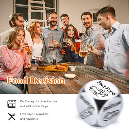 Stocking Stuffers for Women Men Adults,Christmas Gifts for Women Men,Valentines Day Gifts for Him Her,Anniversary Steel Food Decision Dice Couple Gifts Girlfriend Boyfriend Funny White Elephant Gifts