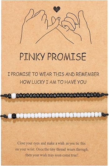 UNGENT THEM Pinky Promise Matching Bracelet for Couples Soulmate Man Distance Relationship Gifts for Women Men Him Her…