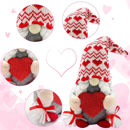 Valentines Day Decor - Valentines Day Decorations - Valentines Day Gifts for Her, Teacher, Girls, Him - Wedding for Women - Valentines Day Couple Plush Gnomes Decorations for Home