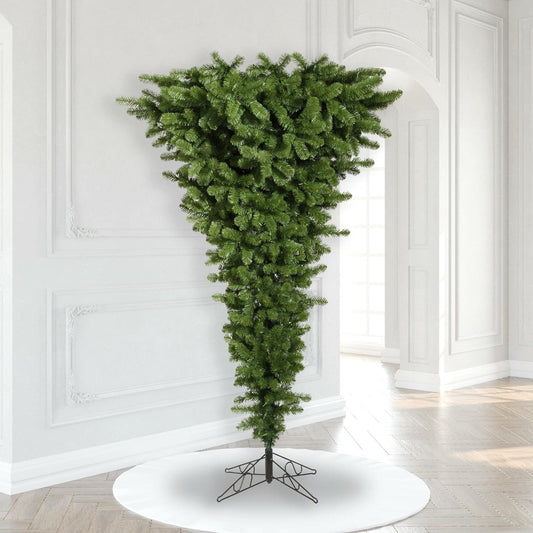 Vickerman 7.5' Green Upside-Down Artificial Christmas Tree - Unlit - Faux Upside-Down Christmas Tree - Seasonal Indoor Home Decor - Artificial Realistic Looking Tree - Reliable and Durable