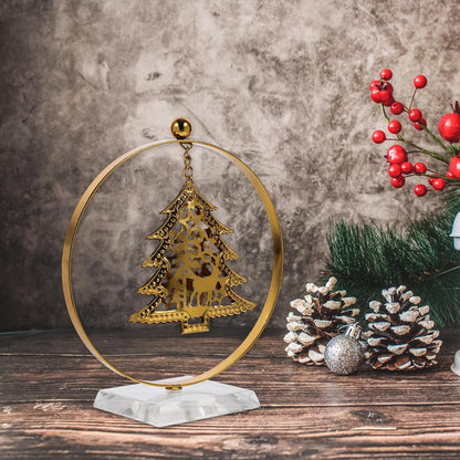 ABOOFAN Decor Christmas Ornaments Desktop Ornament Metal Christmas Tree Tabletop Christmas Tree Ornament Christmas Tree with Stand Christmas Tree Adornment Office Crystal Elk Metal Tree