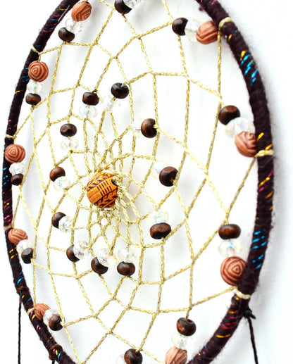 Urdeoms Brown Dream Catchers Tree of Life Boho Dreamcatcher for Bedroom Adult with Feathers and Citrine Crystal Wall Hanging Decor for Home Festival Blessing Gifts 18" Length (NO.11)