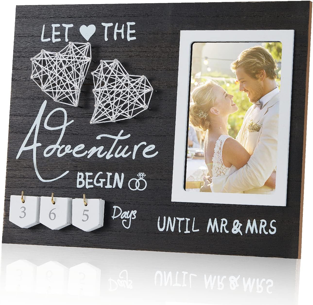 Engagement Gifts for Couple, Wedding Countdown, Engagement Picture Frame, Gifts for Newly Engaged Couple Valentine‘s Day Engagement Gift for Her - Bride to be Gifts Fiance Gift