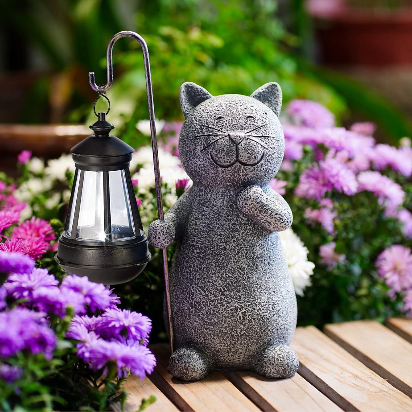 Solar Garden Decor Statues Figurine: Garden Art for Patio Balcony Yard Lawn - Unique Christmas Birthdays Gifts for Mom Grandma Women Wife Sister