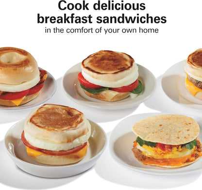 Hamilton Beach Dual Breakfast Sandwich Maker with Timer, Silver (25490A)