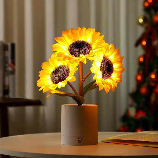 Sunflower LED Lamp for Women Valentines, Ideal for Bedroom Decor, Sunflower Gifts for Mom Grandma Teacher Aunt Girlfriends Coworker Friend Wife Anniversary Birthday Christmas Valentine's Day