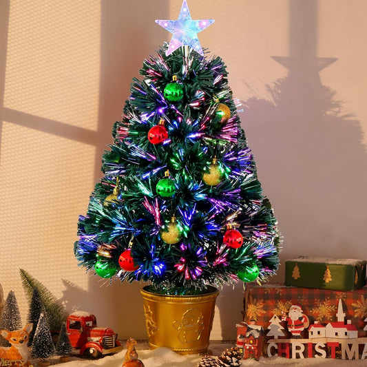 24inch Fiber Optic Christmas Tree, Artificial Mini Christmas Tree