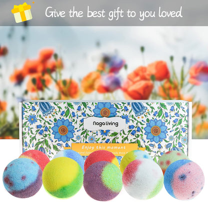 Bath Bombs Gift Set, 10 Organic Bubble Bombs, for Valentine’s Day, Christmas