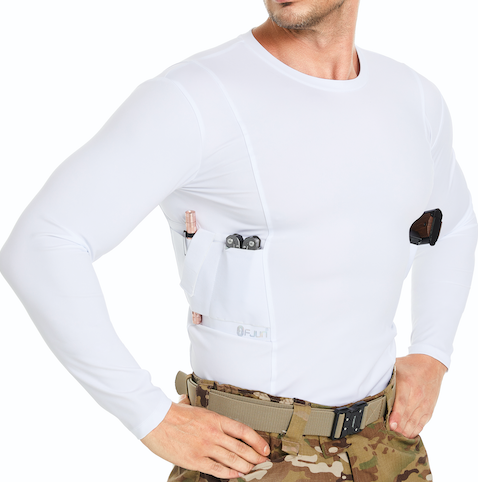 Mens Crew Neck Long Sleeve Holster Shirt